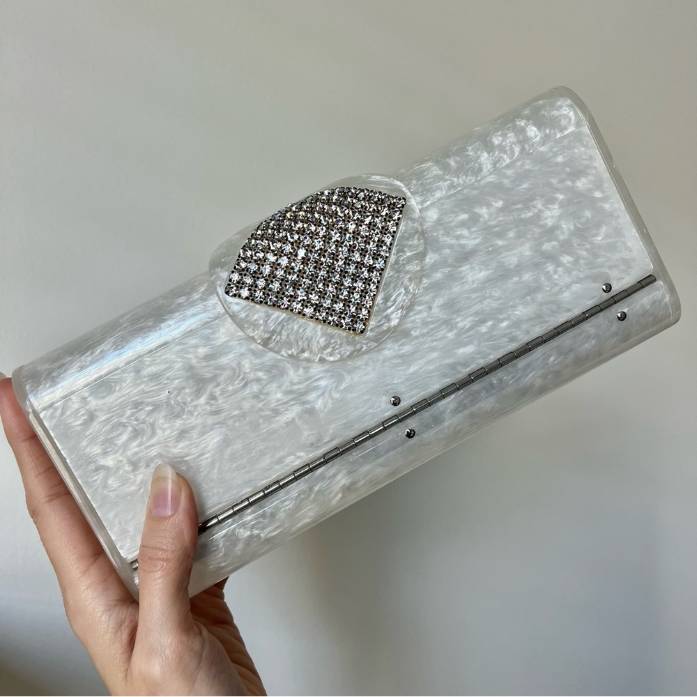 Vintage 1950s Willardy Lucite Rhinestone Clutch